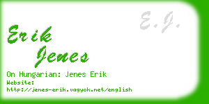 erik jenes business card